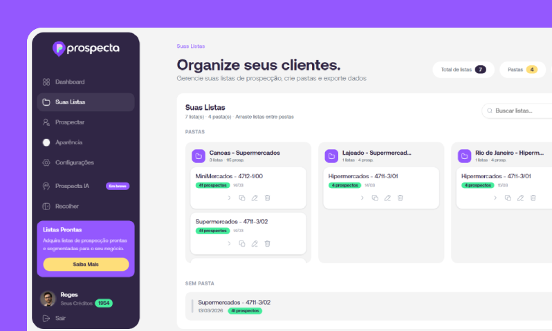 Organize e escale
a prospecção dos seus